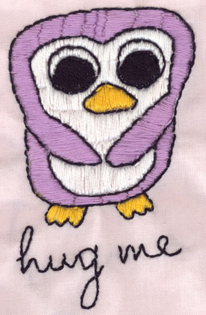 New embroidery pattern: Hug Me Penguin