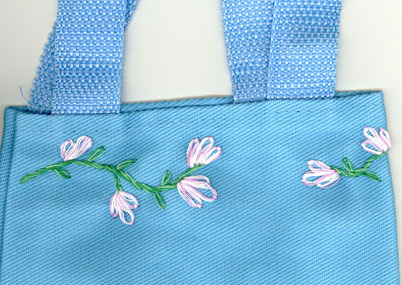 Embroidered Bag with Pink Flowers