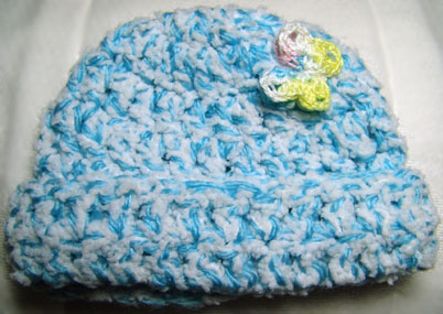 Crocheted Baby Hat with Butterfly