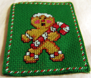 Gingerbread Man in Cross-stitch
