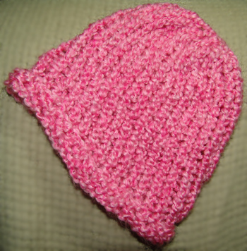 Loom Knit Pink Hat