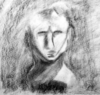 Charcoal Still Life: Head Sculpture